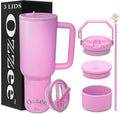40oz Tumbler With Handle Straw Lid Insulated Tumbler Coffee Mug 4-in-1